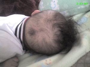 baby's mohawk hair